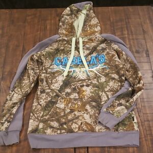 Cabela's Camouflage Hoodie with Blue Logo